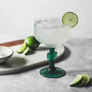 Libbey 4 Cactus Stemmed Margarita Glasses
